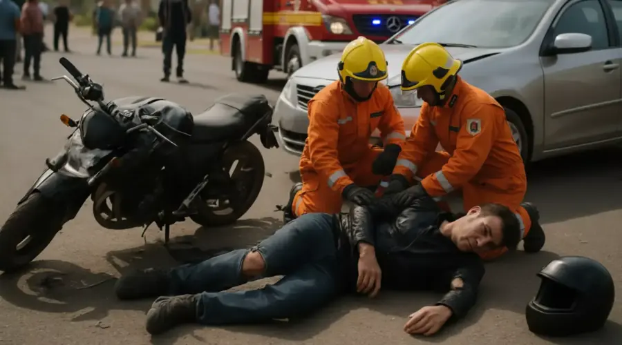 Motociclista fica gravemente ferido em acidente de trânsito no leste de Goianésia