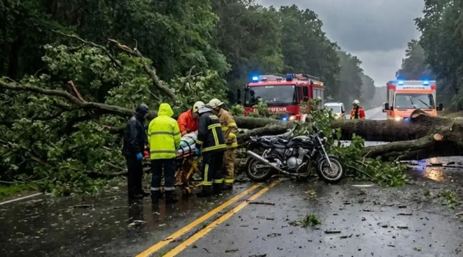 Queda de árvore causa acidente na Avenida Mato Grosso