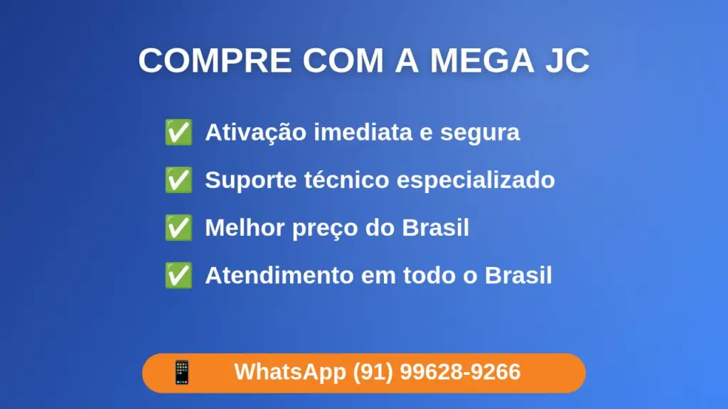 Compre com a Mega JC — ativação imediata, suporte e melhor preço